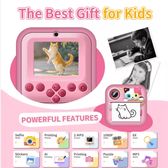 Instant-Print Camera for Kids Ⓢ