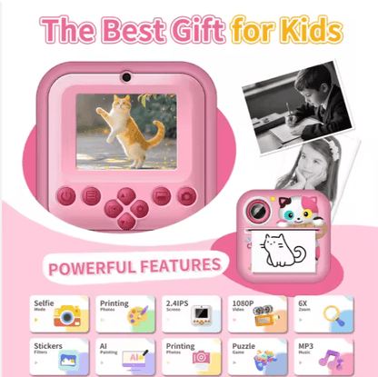 Instant-Print Camera for Kids Ⓢ
